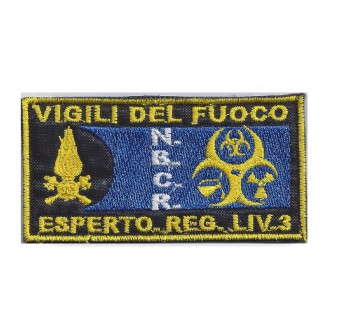 Patch toppa Vigili del Fuoco VVF NUCLEARE-BIOLOGICO-CHIMICO-RADIOLOGICO Esperto Regionale livello 3 Divisa Militare