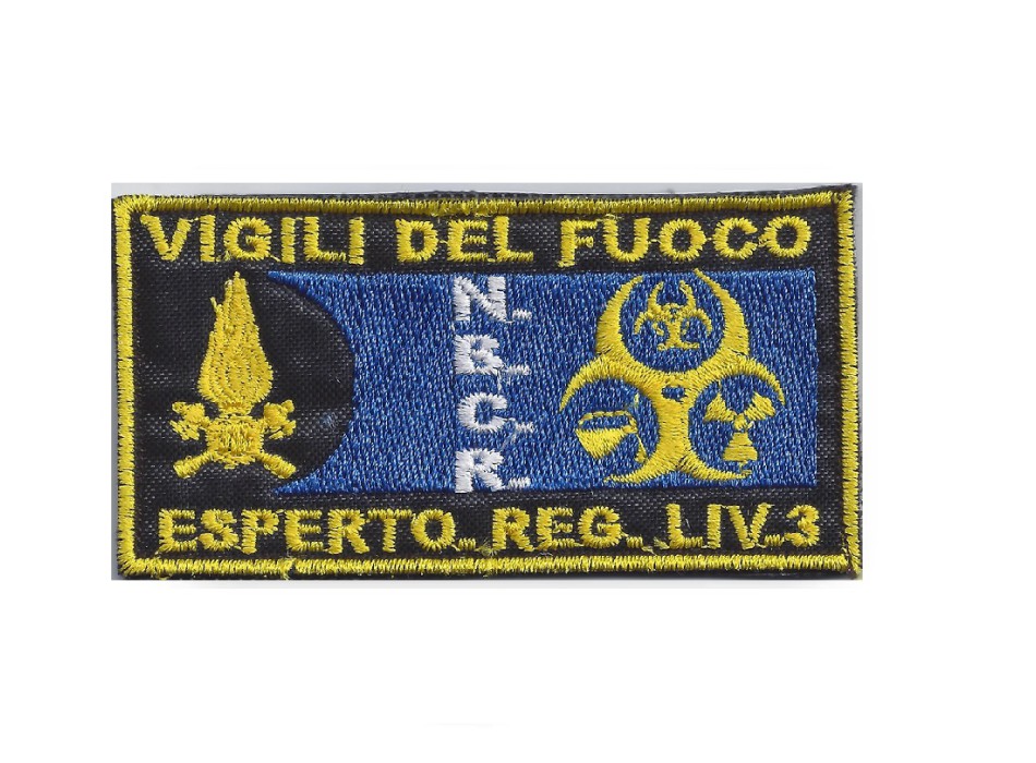 Patch toppa Vigili del Fuoco VVF NUCLEARE-BIOLOGICO-CHIMICO-RADIOLOGICO Esperto Regionale livello 3 Divisa Militare