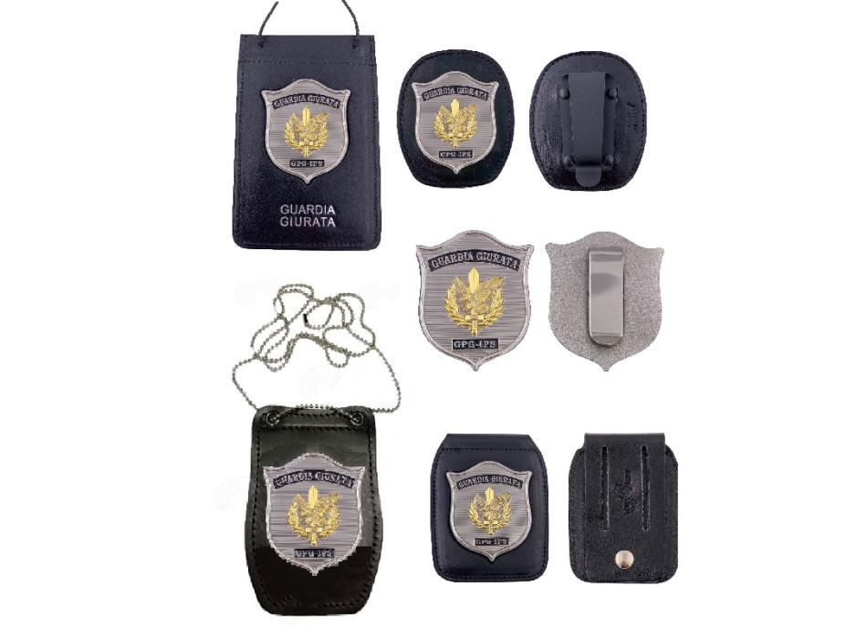 Portaplacca da collo porta placca gpg ips - Portaplacca da collo e porta  placca da cintura GPG guardia giurata - Divisa Militare