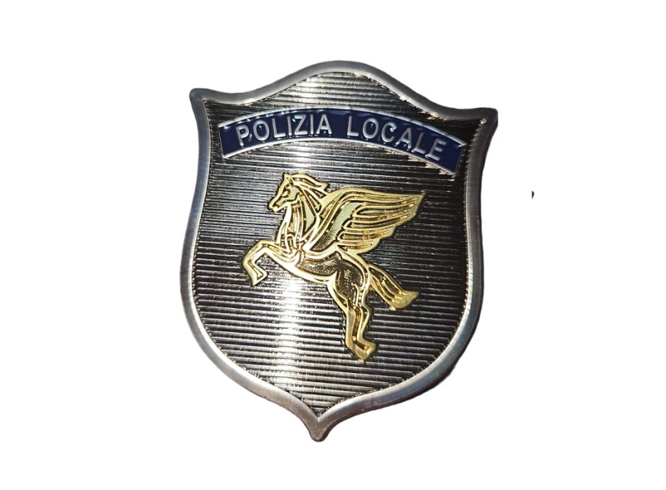 Placca Polizia Locale Pegaso scudo Divisa Militare