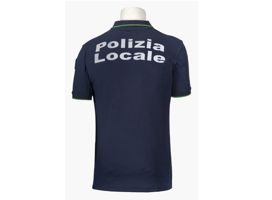 Polo polizia locale Lombardia maniche corte profilo verde Divisa Militare