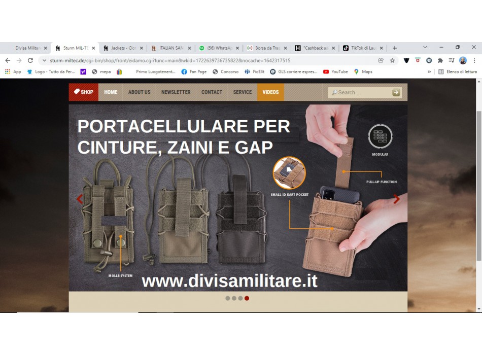 Portacellulare a molle cojote desert porta cellulare Divisa Militare