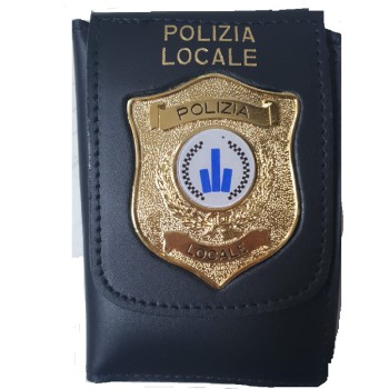 Portafogli con placca fissa Polizia Locale Emilia Romagna scudo Divisa Militare