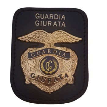 Portaplacca da cintura con placca Guardia Giurata incaricato di pubblico servizio Divisa Militare