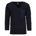 Pullover a maniche lunghe collo a V blu