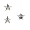 Stella militare argento cm 3 a 5 punte a clip coppia