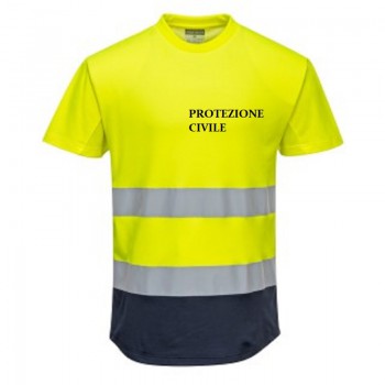 T shirt giallo/blu alta vibilità protezione civile Divisa Militare