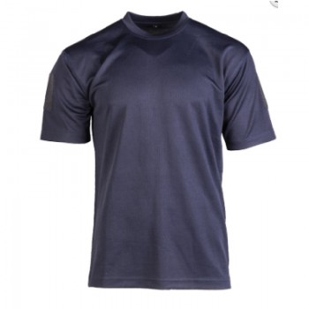 T-shirt maglietta tattica militare blu con velcro maniche Divisa Militare