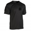 T-shirt maglietta tattica militare nera con velcro maniche+petto