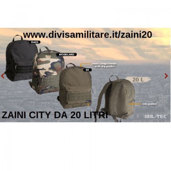 Zaino militare city verde a molle 20 litri Divisa Militare