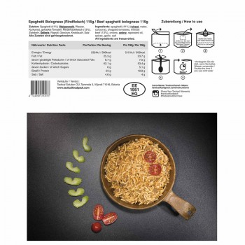 Zuppa tattica foodpack veggie verdure e noodles survival scadenza 5 anni Divisa Militare